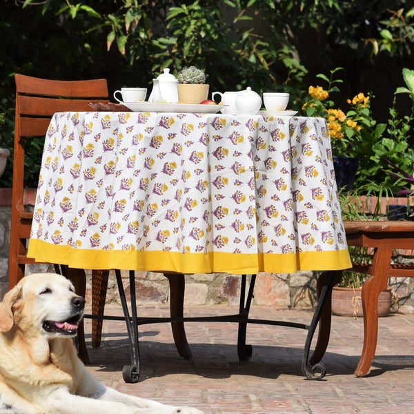 Yellow round Table cover