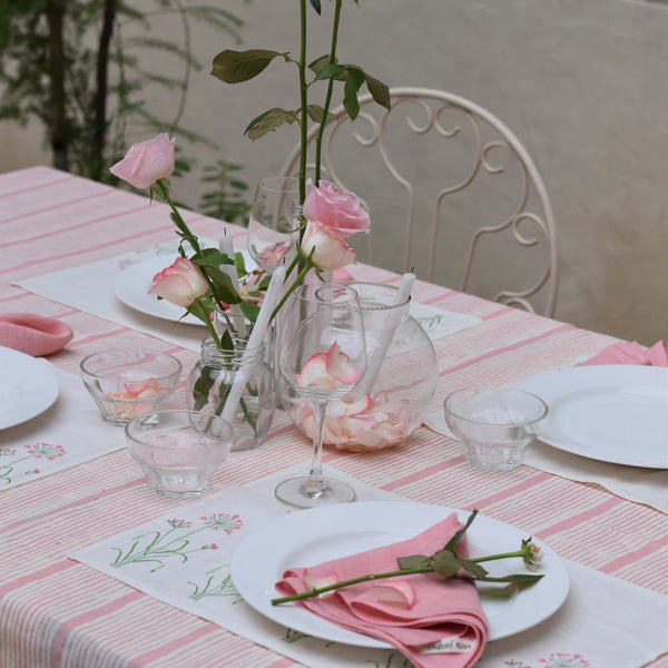 Gulabi Linen Table Cover